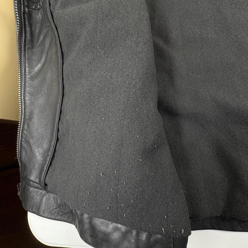 Vintage Lambskin Leather Jacket Mens 2XL Black Full Zip Minimalist - Picture 14 of 16